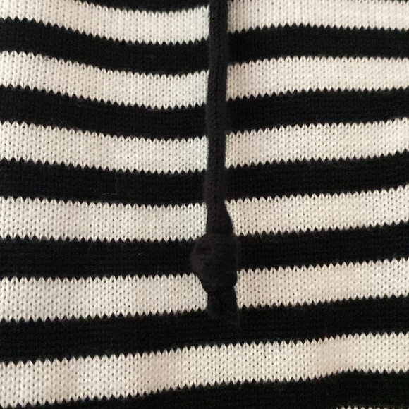 Edinburgh Knitwear Full‎ Zip Hooded Striped Jacket Knit Black and White Neutral - Picture 9 of 11
